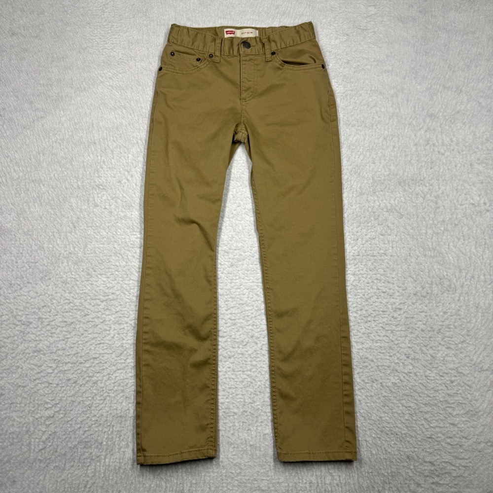 Levis 511 Slim Fit Khaki Tan Beige Pants Boys Youth Size 12 Regular 26x27
